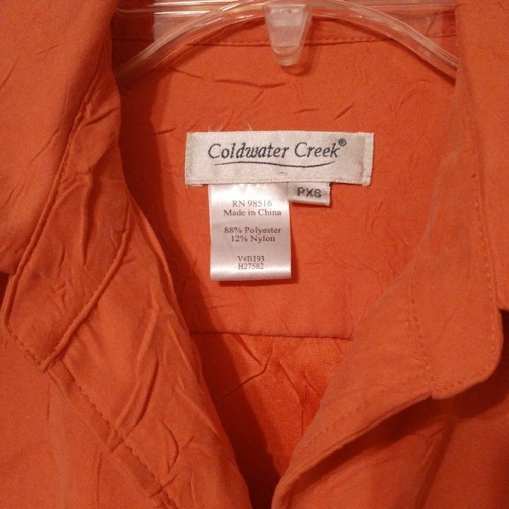 Coldwater Creek Button down orange shirt - Size XS Petite - Picture 6 of 6